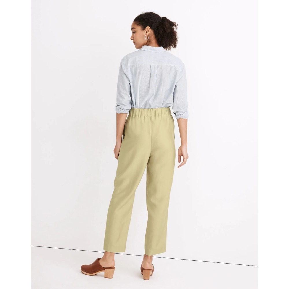 Madewell Womens Huston Pull On Cropped Pants XS Green Faded Seagrass Boho Casual
